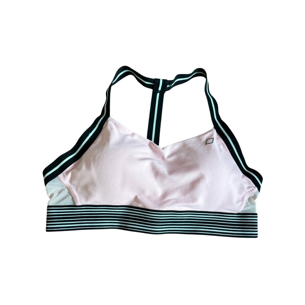 Lorna Jane Light Pink Sports Bra with Black Trim